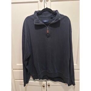Jack Nicklaus Mens Quarter Zip Pullover Sweatshirt Navy Blue Size XL‎ Cotton